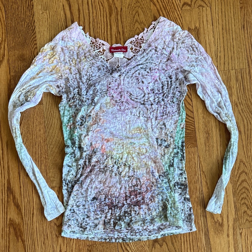 Women’s Panhandle Slim Lace Long Sleeve Top size M